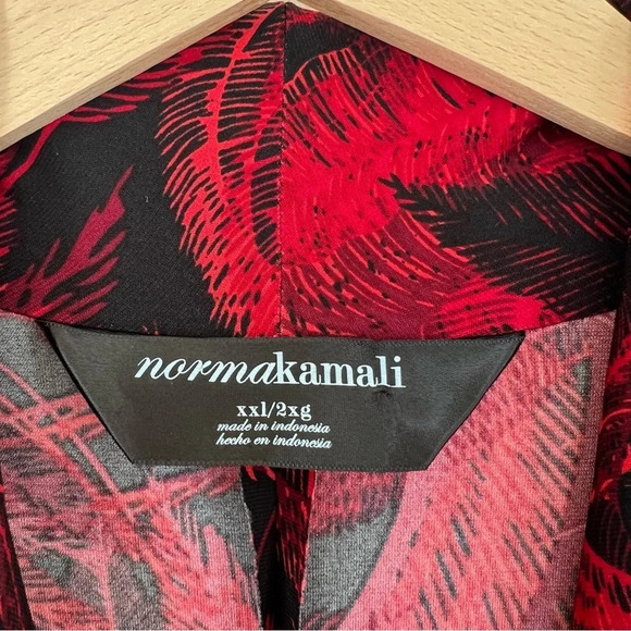 Norma Kamali Long Sleeve Side Drape Dress Soft Stretchy Knit Red Black Size XXL - Picture 7 of 15